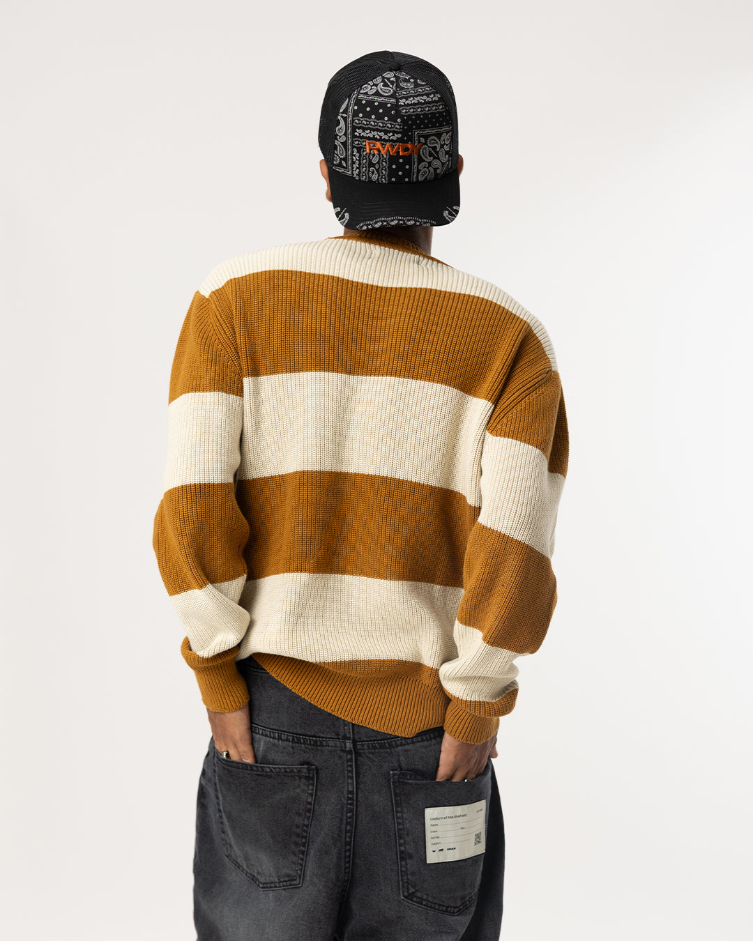 RWDY STRIPE KNITWEAR| IVORY AND CARAMEL STRIPE
