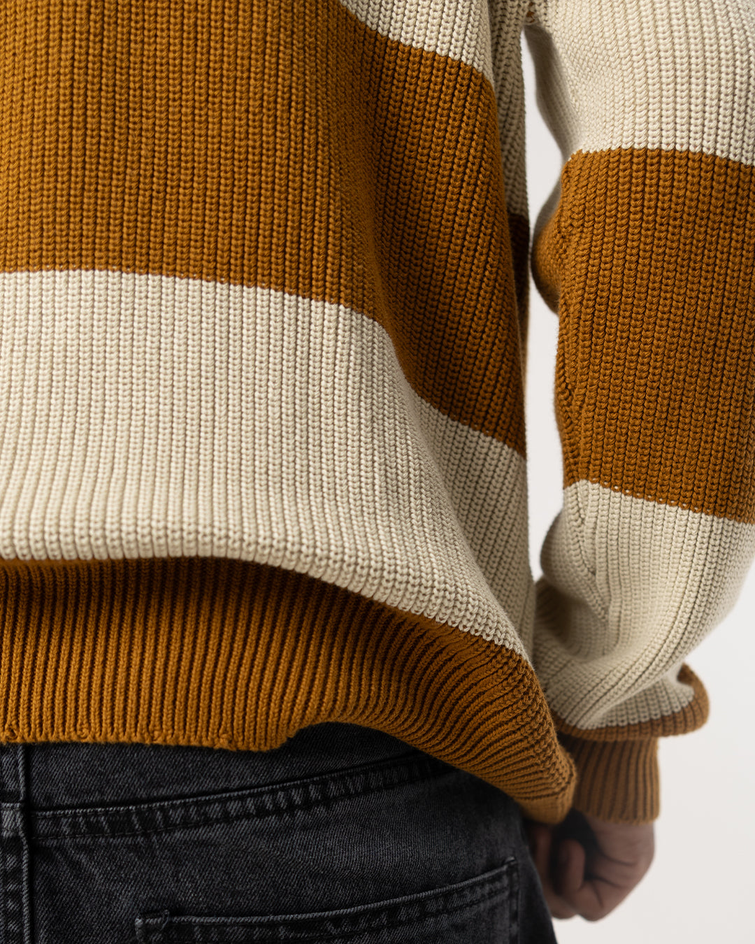 RWDY STRIPE KNITWEAR| IVORY AND CARAMEL STRIPE