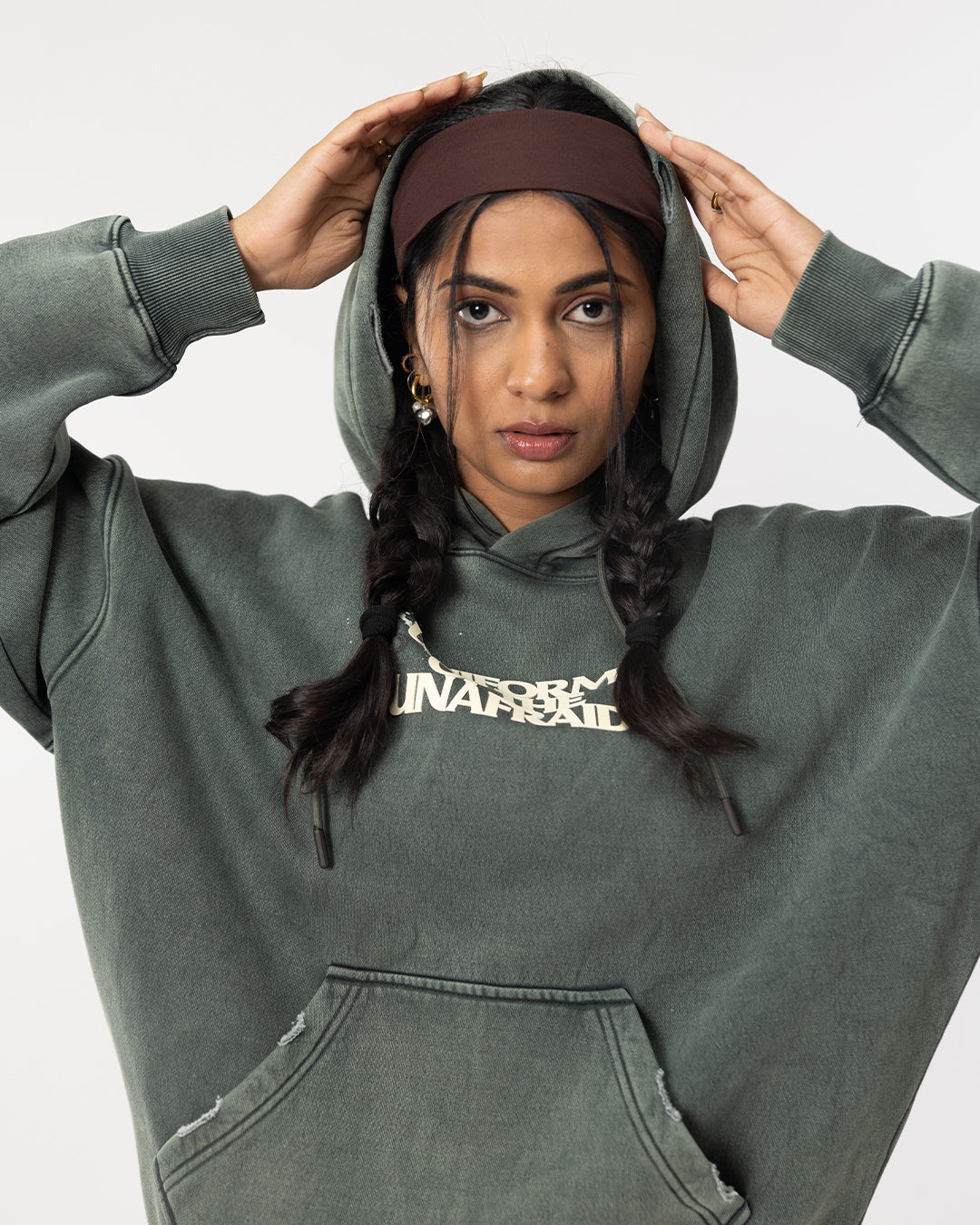 RWDY WASHED OVERSIZED HOODIE| SAGE GREEN