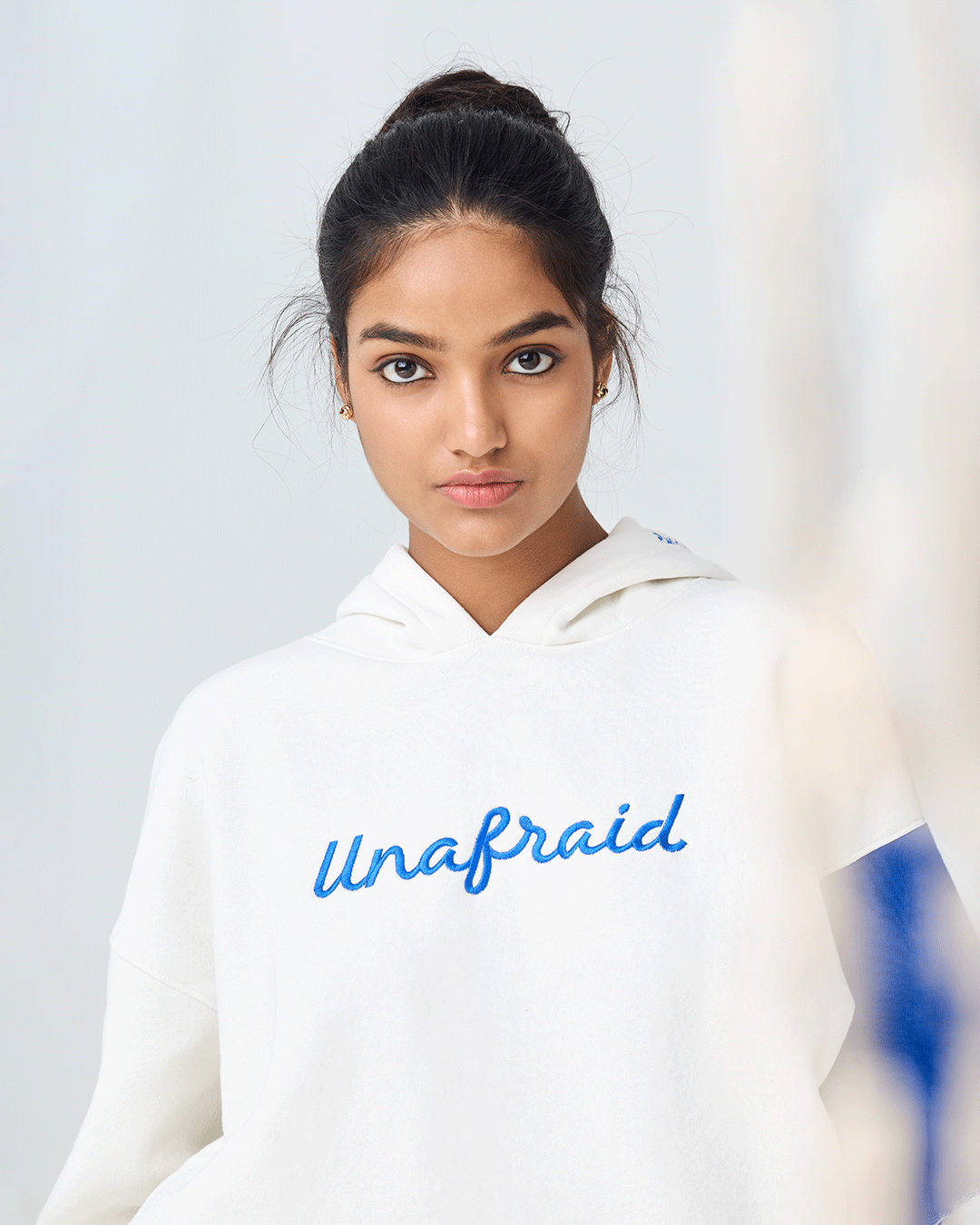 RWDY Unafraid Colourblock Hoodie in Cream