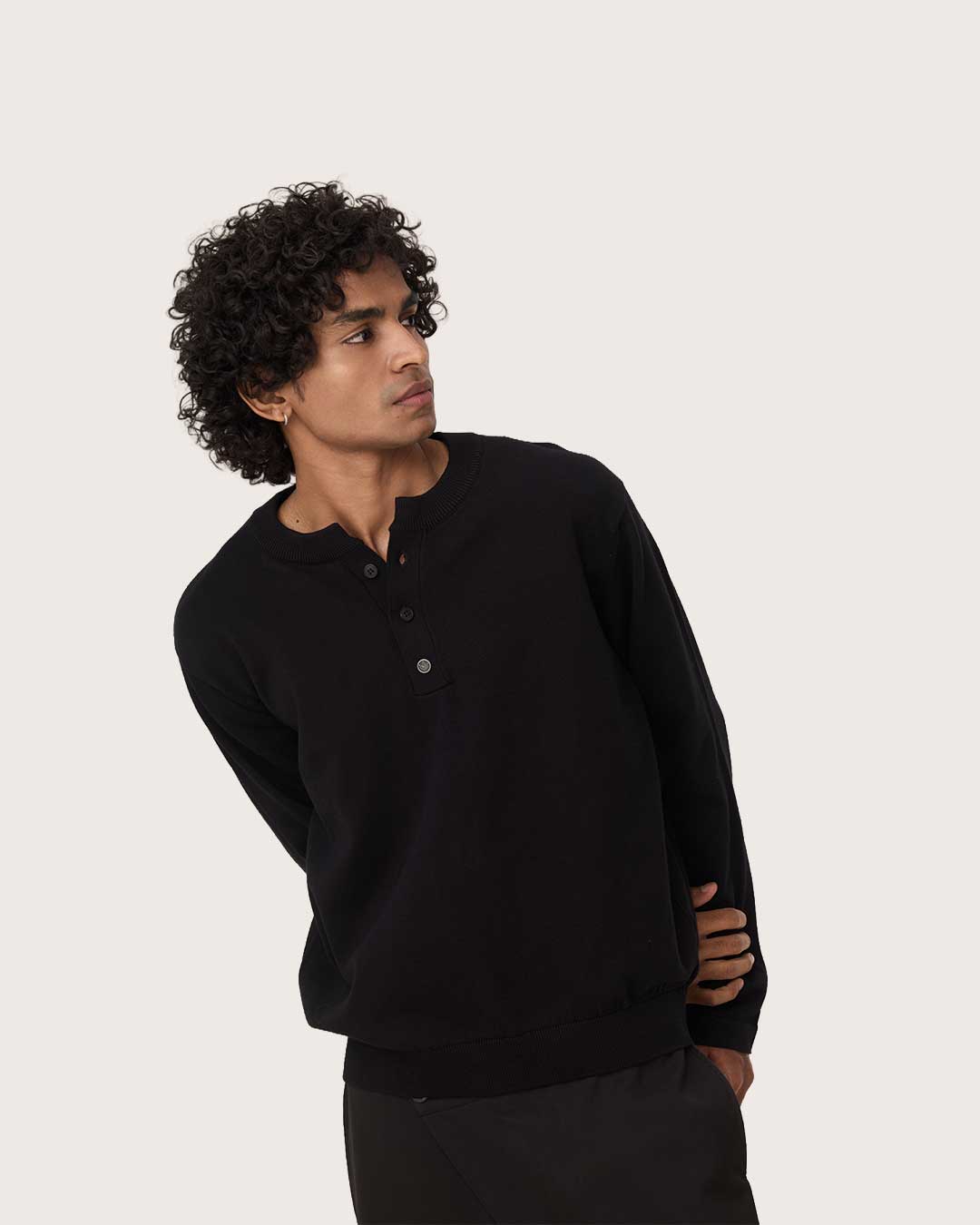 RWDY GRAIN HENLEY FULL SLEEVE | FADED BLACK
