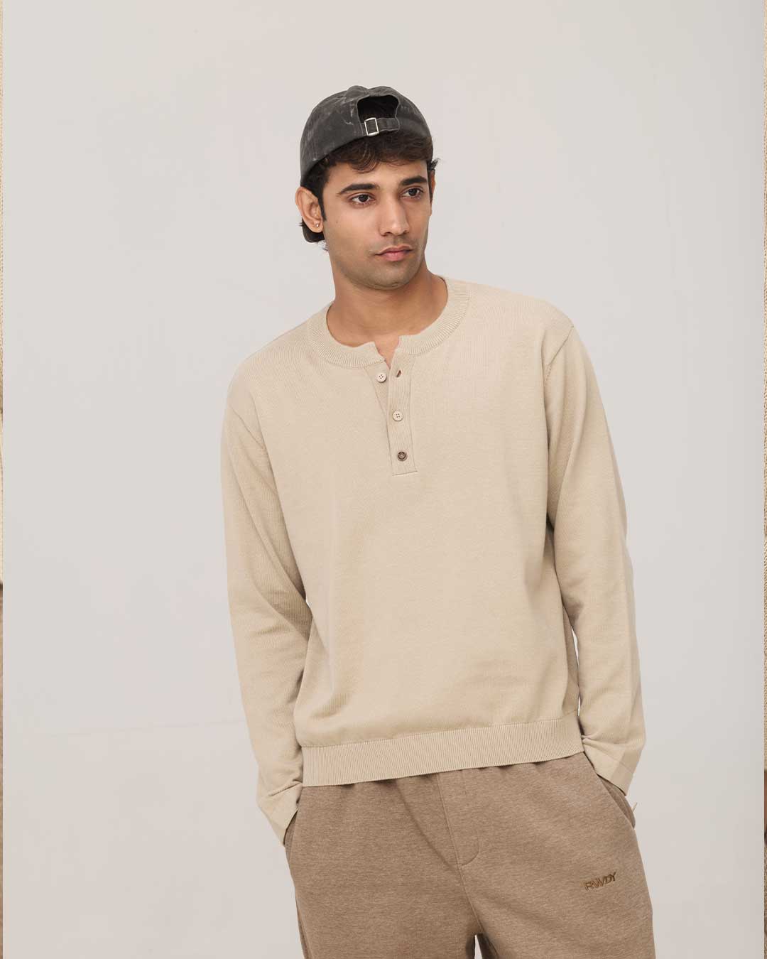 RWDY GRAIN HENLEY FULL SLEEVE | IVORY