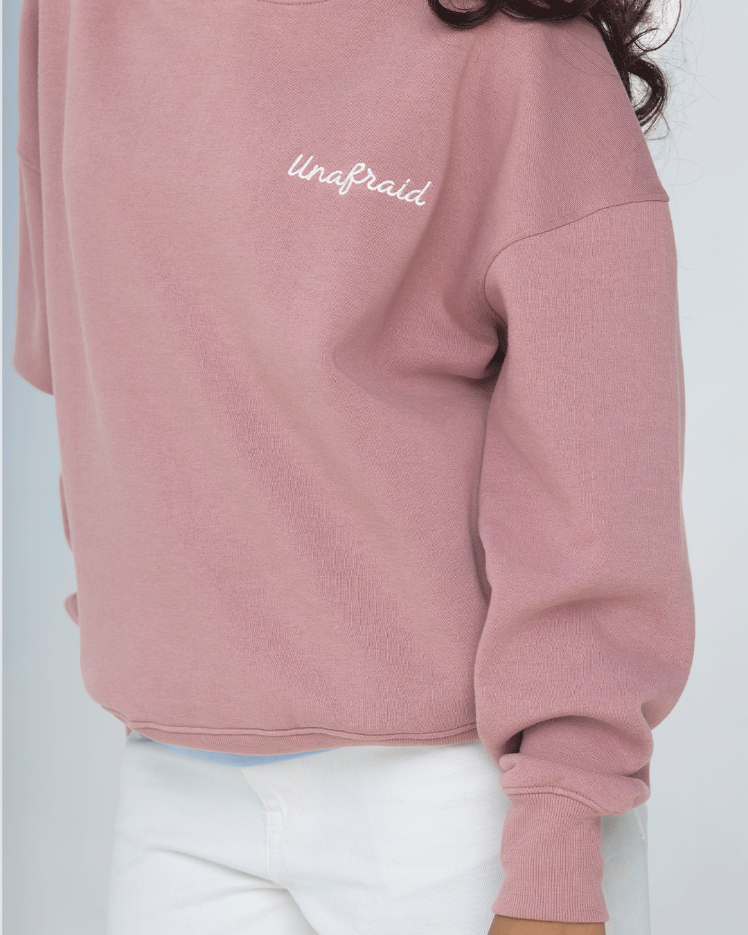 RWDY Unafraid Script Hoodie in Wooden Rose