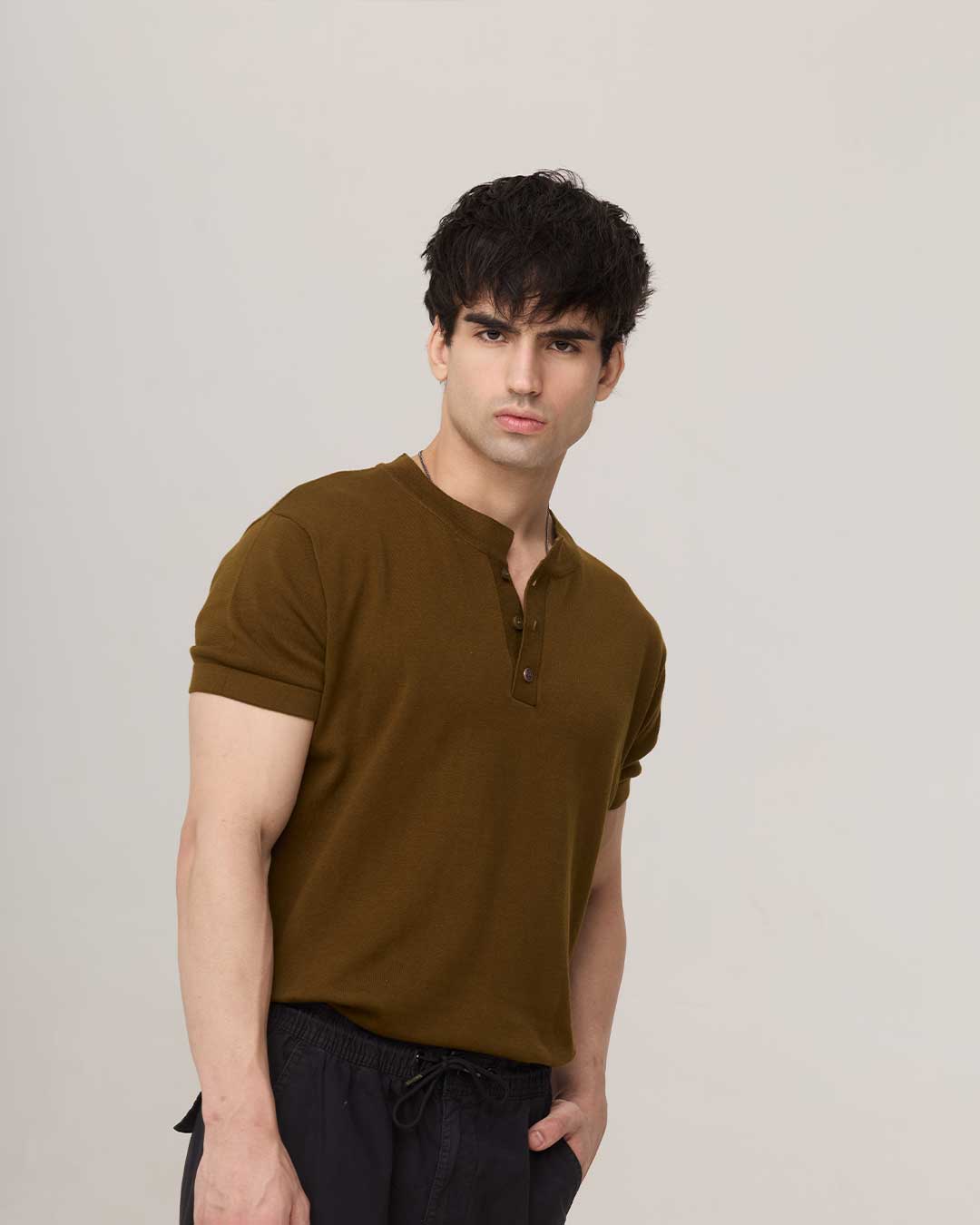 RWDY GRAIN HENLEY TEE | OLIVE DRAB