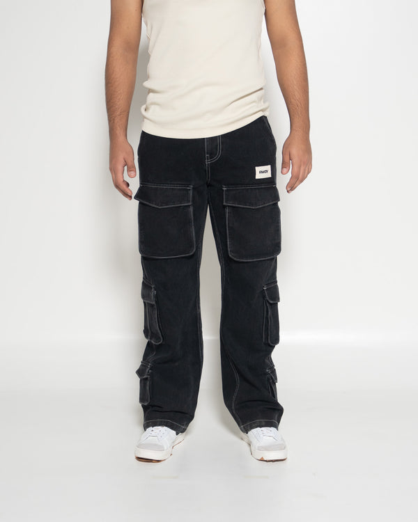 BLACK DENIM CARGO 01