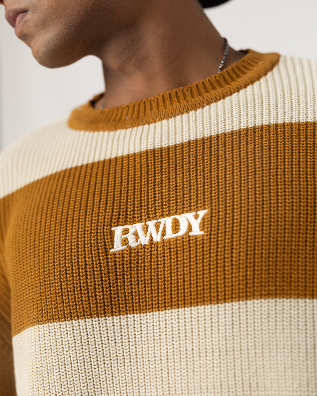 RWDY STRIPE KNITWEAR| IVORY AND CARAMEL STRIPE