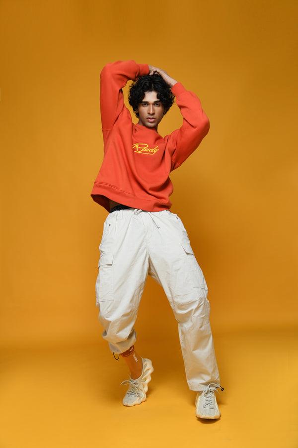 EMBROIDERED RWDY SWEATSHIRT _ BURNT RED