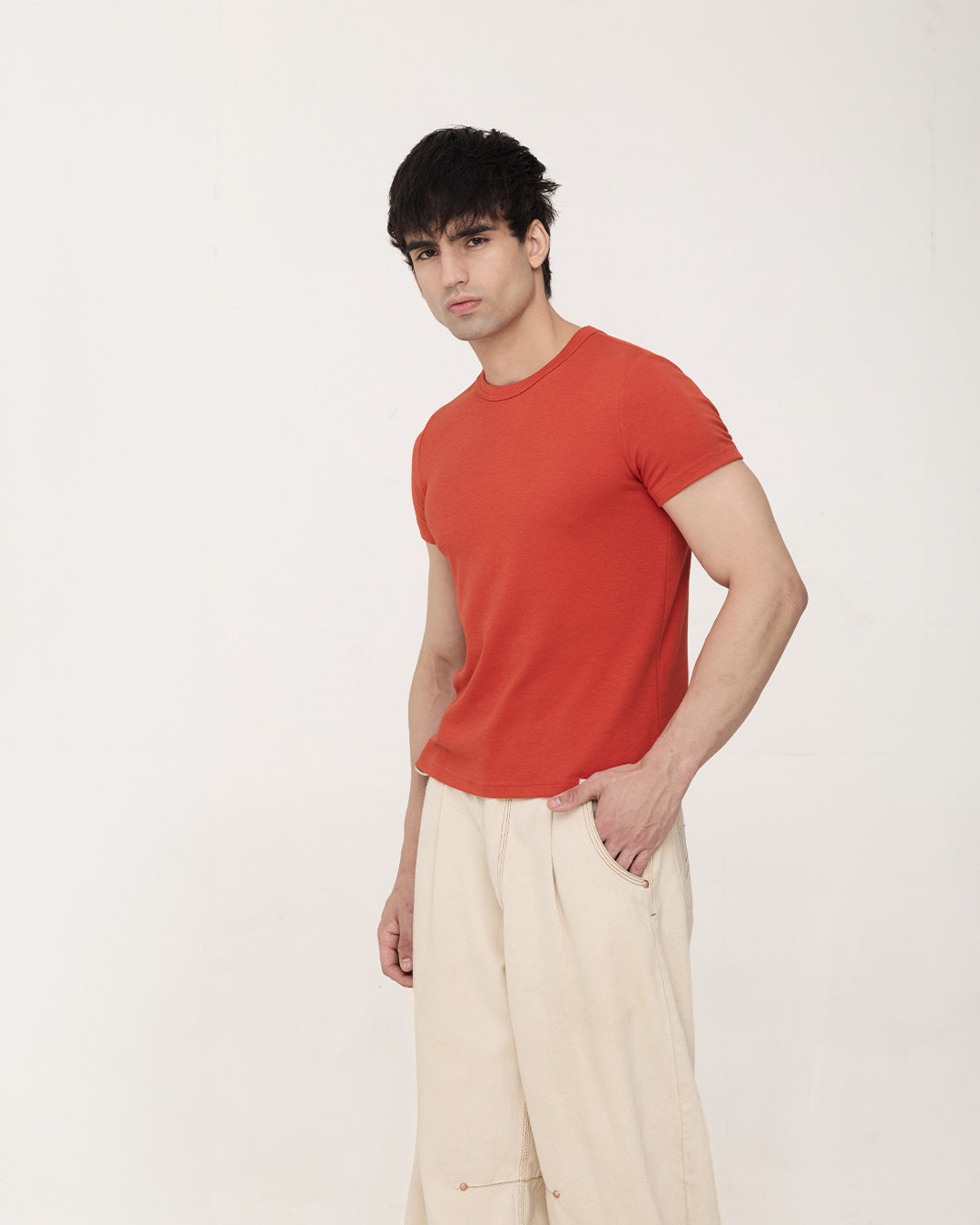 RWDY Duskline Muscle Tee in Ember Red