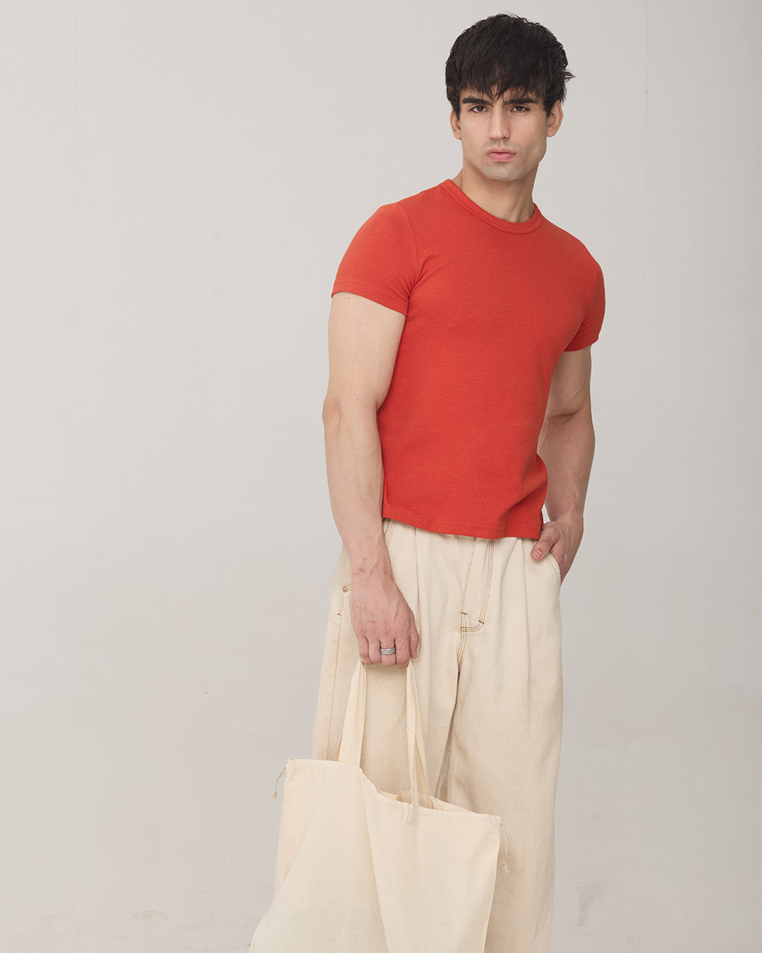 RWDY Duskline Muscle Tee in Ember Red