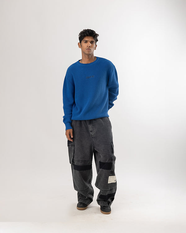 RWDY RELAXED KNIT SWEATER in Royal Blue