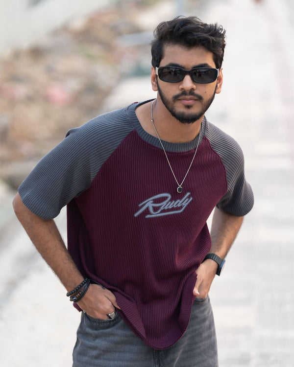 RWDY TEXTURE TEE IN SLATE WINE