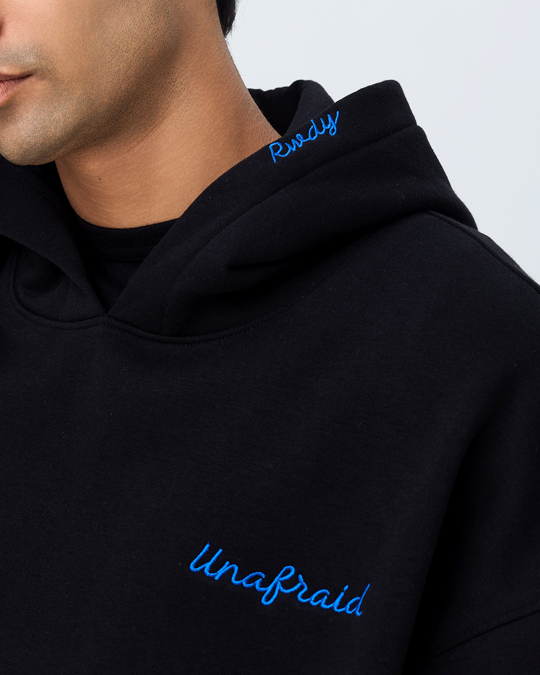 RWDY Unafraid Script Hoodie in Black