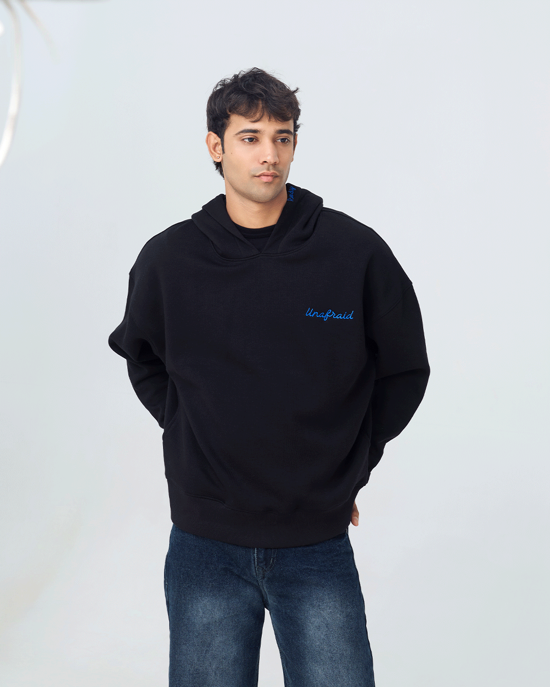 RWDY Unafraid Script Hoodie in Black