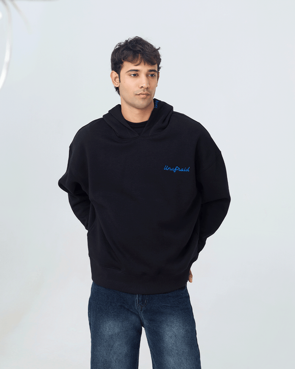 RWDY Unafraid Script Hoodie in Black