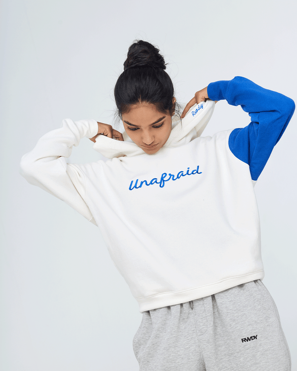 UNAFRAID COLOURBLOCK HOODIE | CREAM