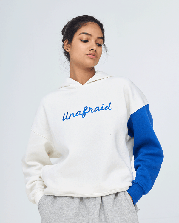 RWDY Unafraid Colourblock Hoodie in Cream