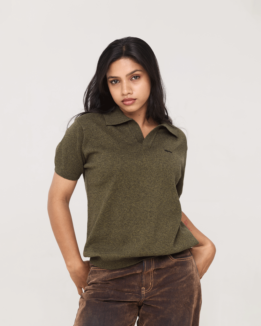 RWDY Grind Polo in Green Melange