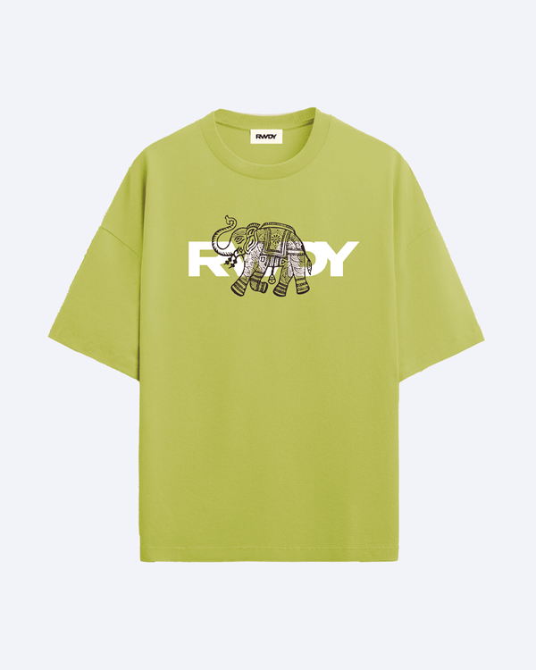 ELEPHANT MOTIF TEE in Lime Green