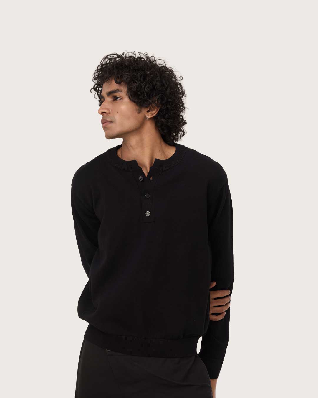 RWDY GRAIN HENLEY FULL SLEEVE | FADED BLACK