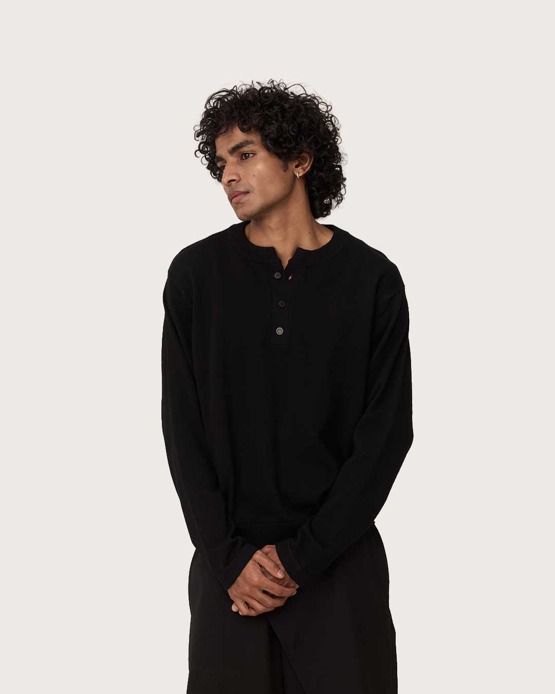 RWDY GRAIN HENLEY FULL SLEEVE | FADED BLACK