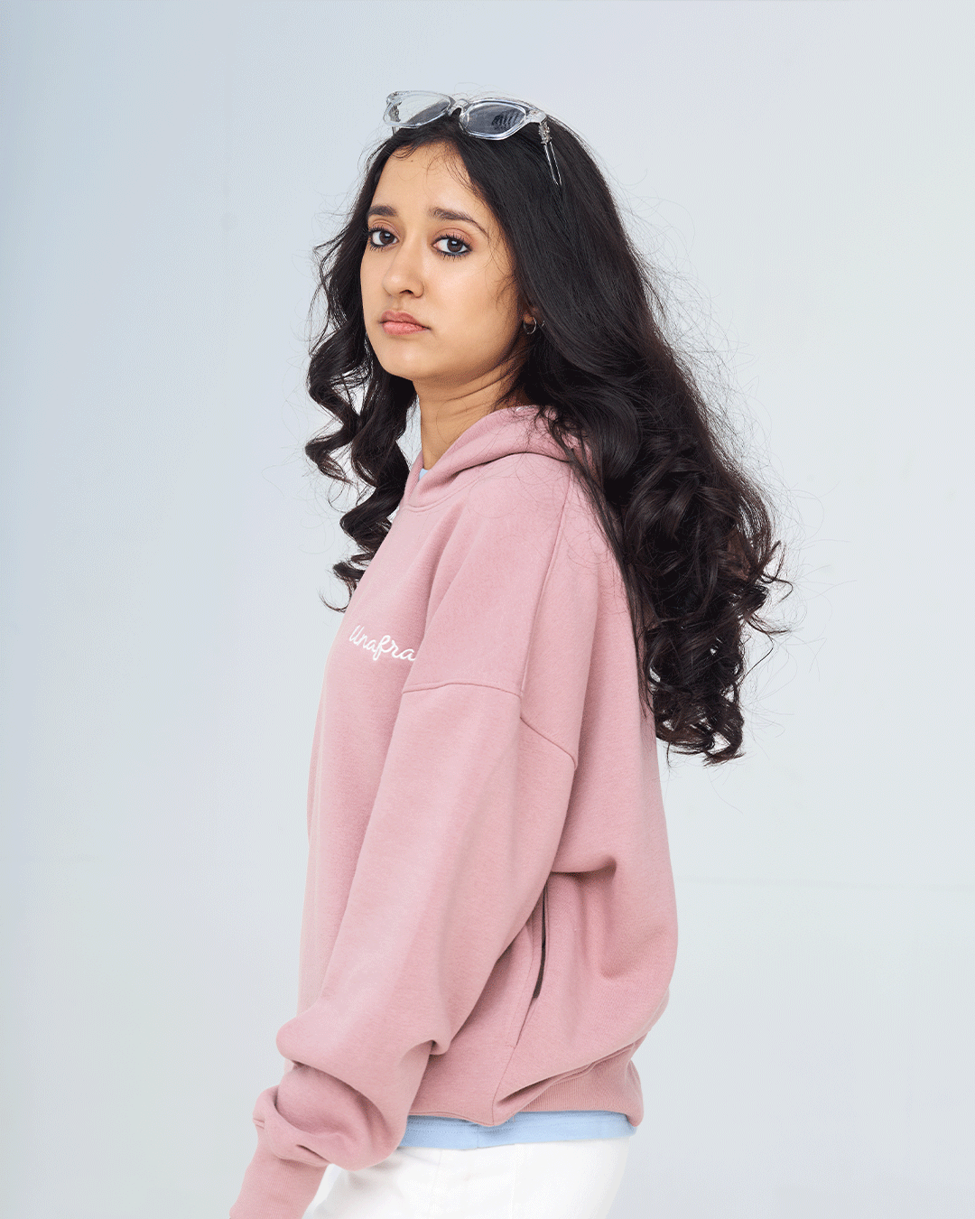 RWDY Unafraid Script Hoodie in Wooden Rose