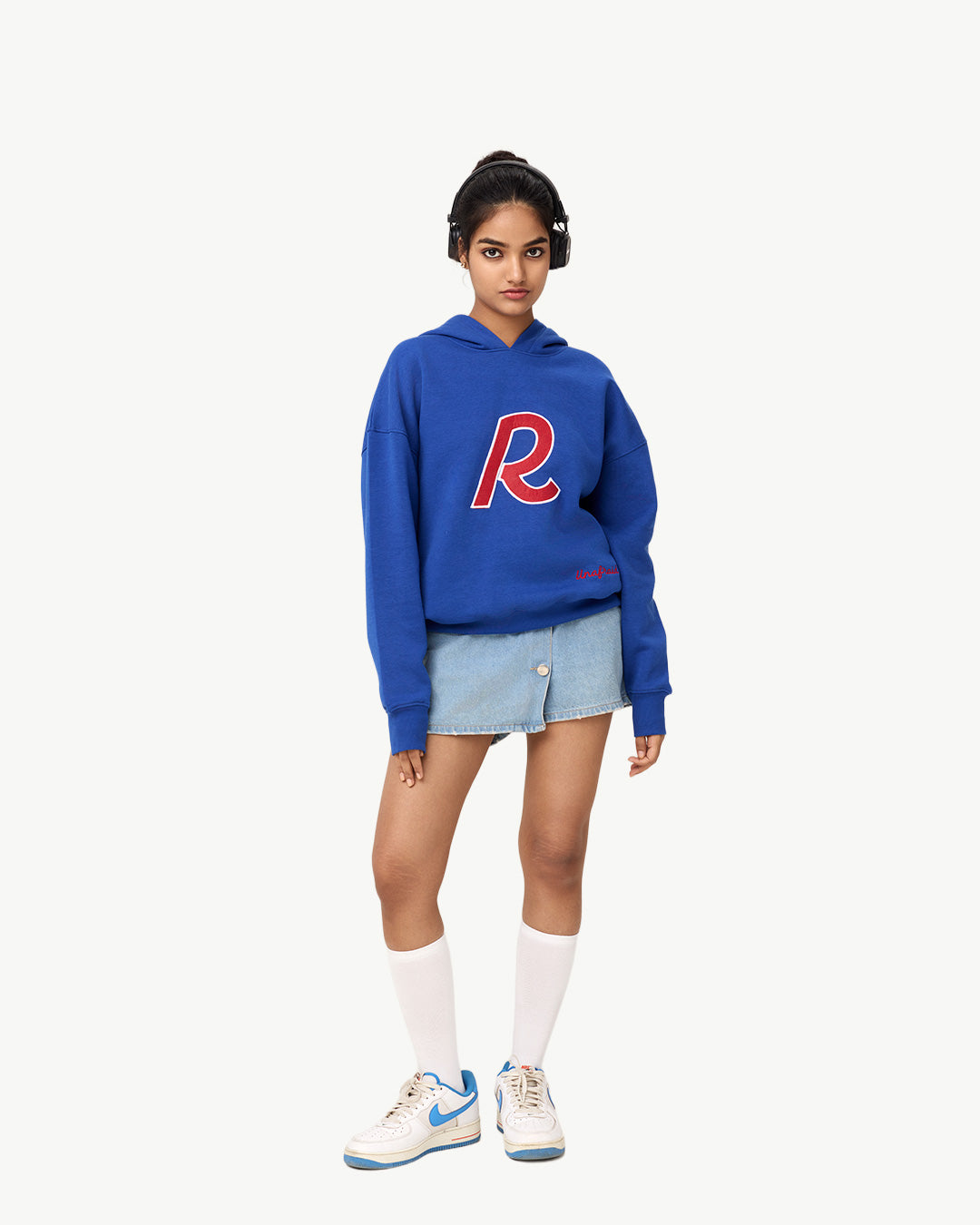 RWDY Curfew Varsity Hoodie in Royal Blue