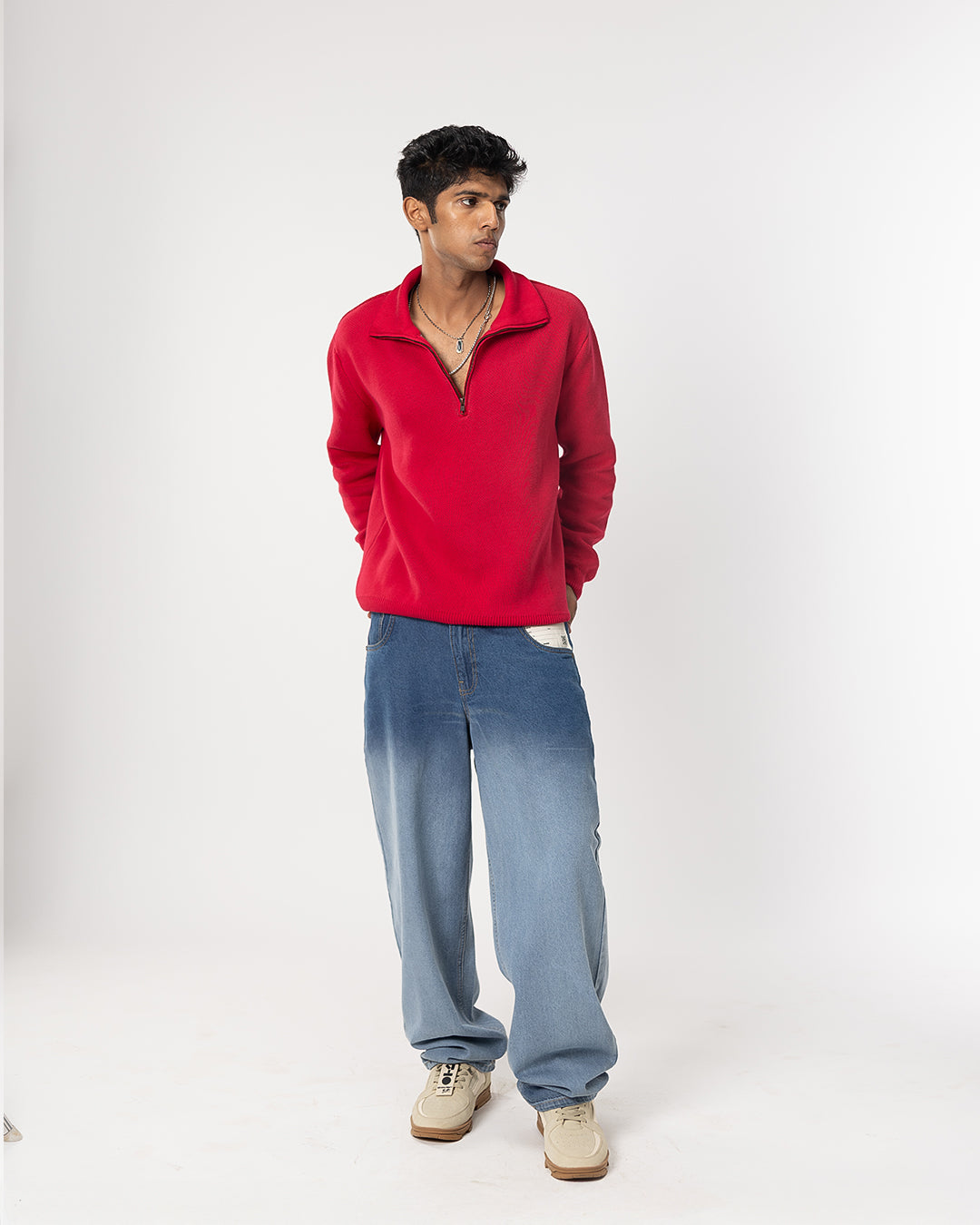 RWDY HALF ZIP KNIT SWEATER