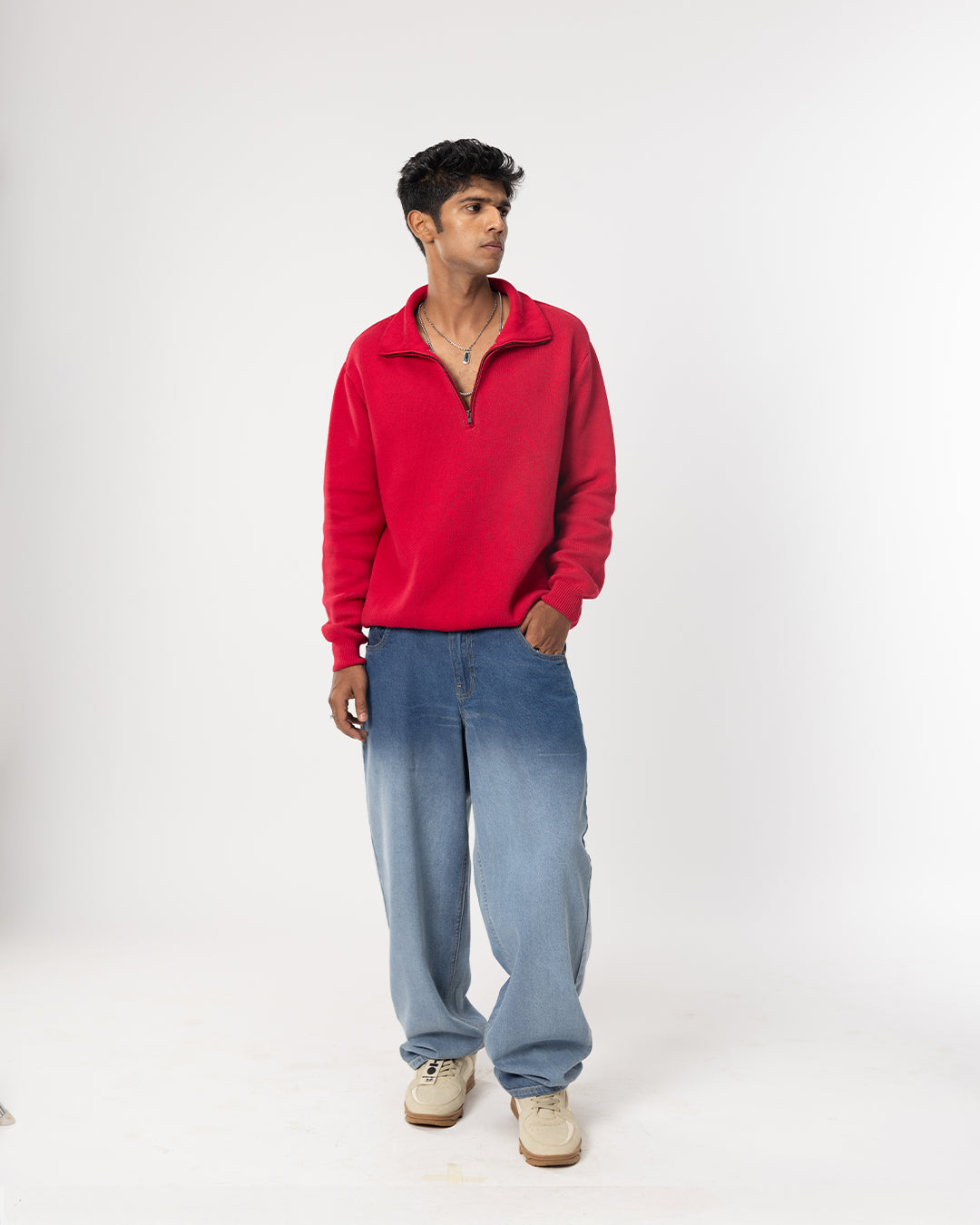 RWDY HALF ZIP KNIT SWEATER