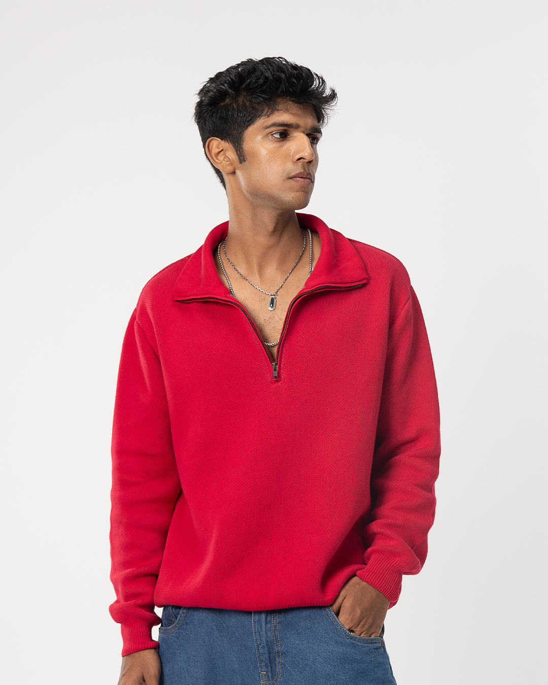 RWDY HALF ZIP KNIT SWEATER